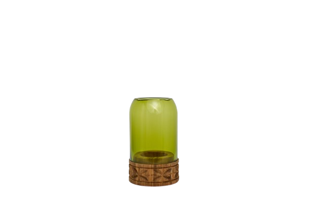 Upcyled Green Glass Tea Light Holder