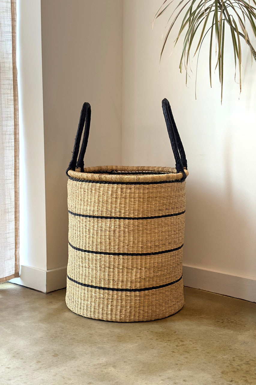 Striped Laundry Basket