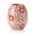 Crimson Red and White Floral Vase
