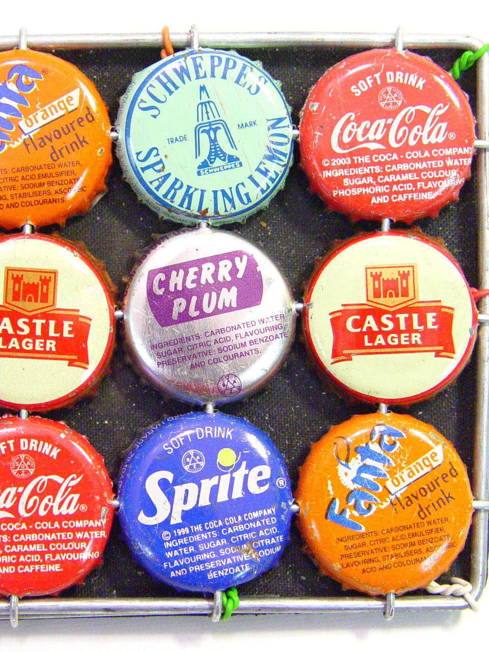 Upcycled Bottle Cap Coasters Set of 4