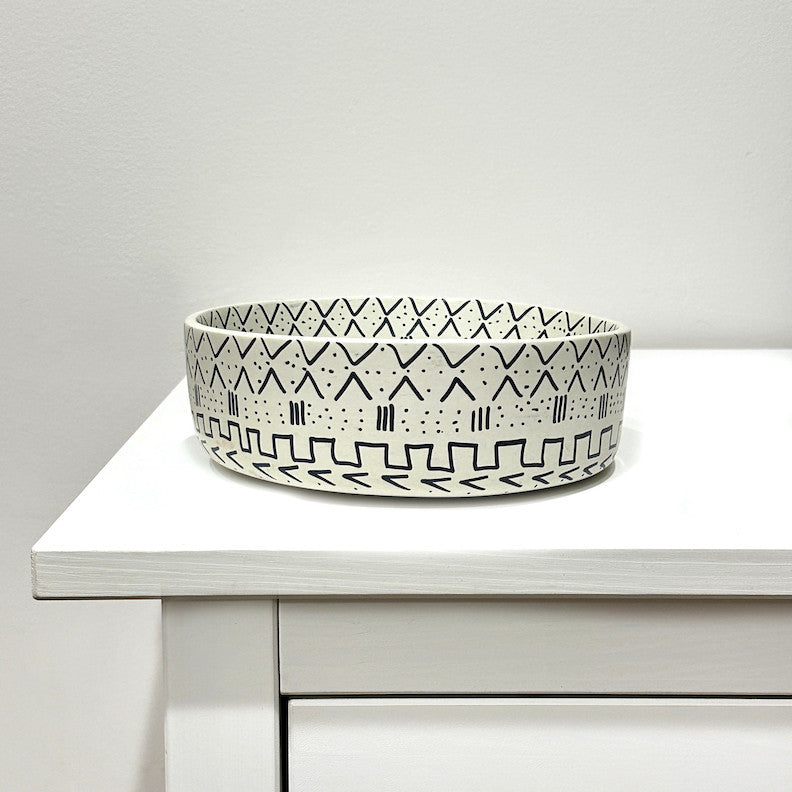 Decorative Etched Soapstone Bowl - 8"