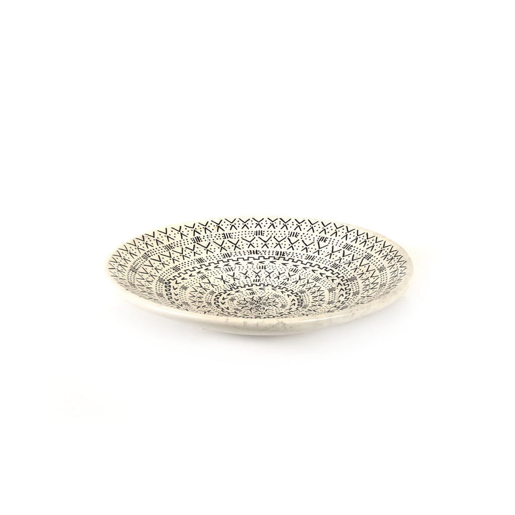 Decorative Etched Soapstone Platter 10"