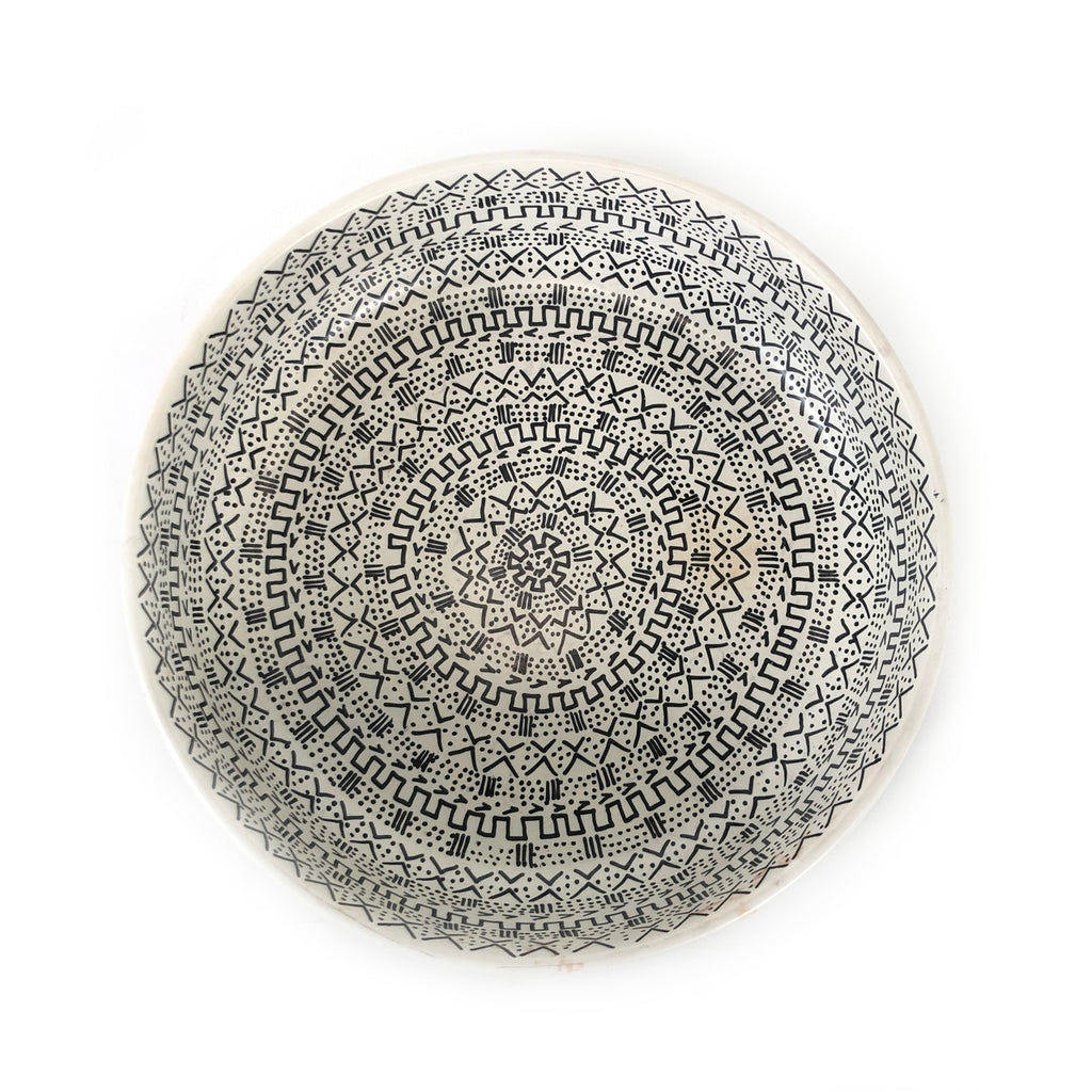 Decorative Etched Soapstone Bowl - 10"