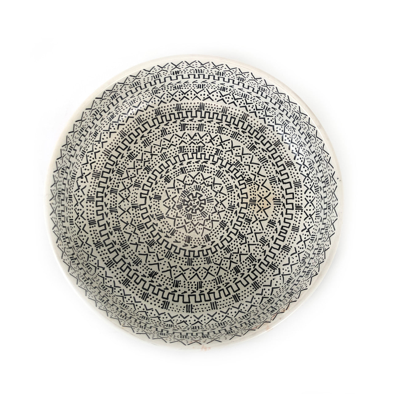 Decorative Etched Soapstone Bowl - 10"