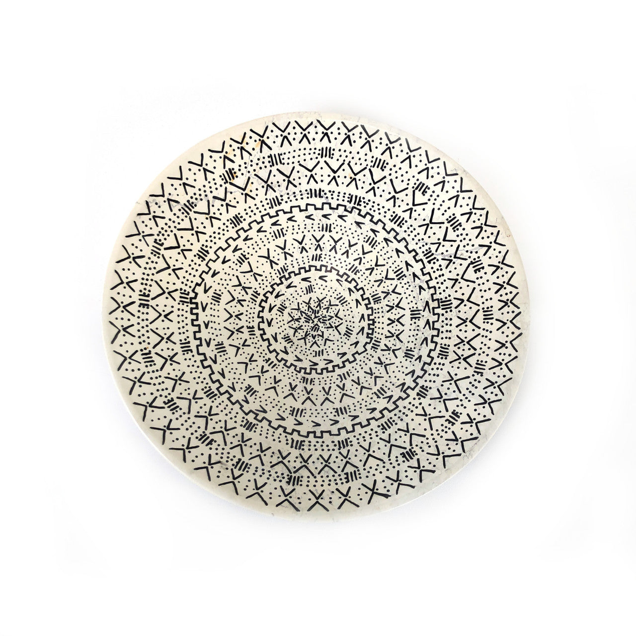 Decorative Etched Soapstone Platter 10"