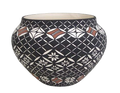 Geo Floral Pattern Pottery Vase