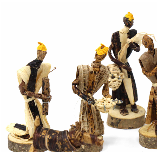 Banana Fiber Christmas Nativity 12 Piece Set