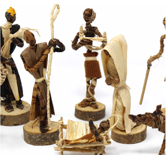 Banana Fiber Christmas Nativity 12 Piece Set