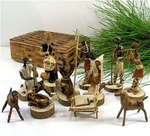Banana Fiber Christmas Nativity 12 Piece Set