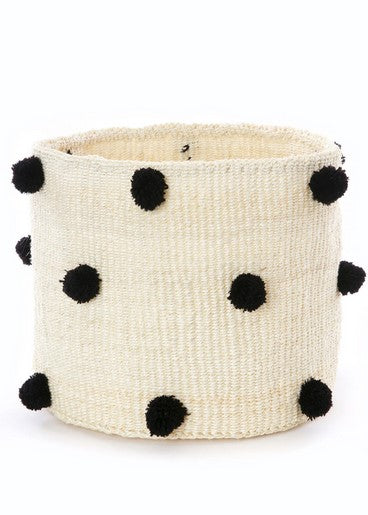 Black Pom Pom Basket