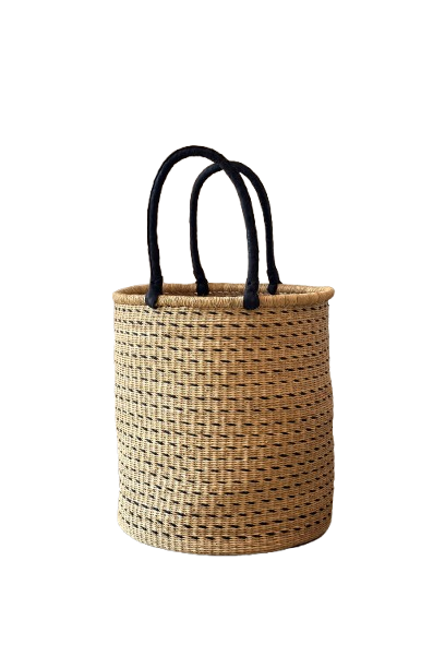 Black Stitched Laundry Basket