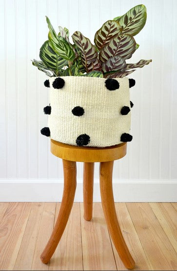 Black Pom Pom Basket