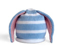 Blue Stripe Floppy Ear Baby Bunny Hat