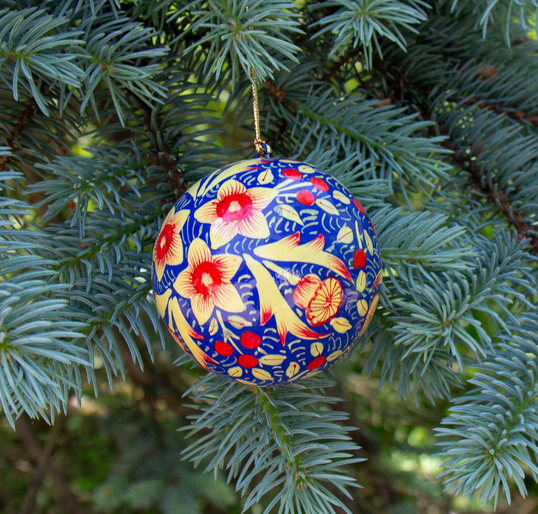 Red Poppy Floral Set of 3 Ornaments