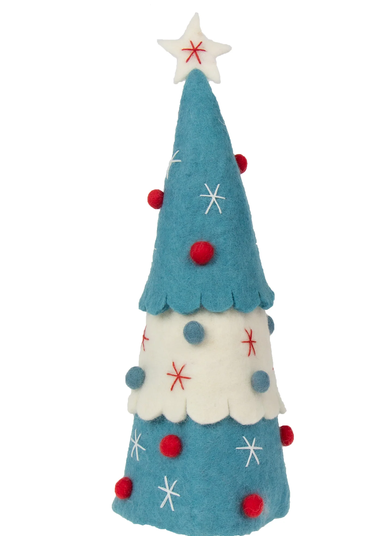 Embellished Christmas Tree Set of 3 (Blue)
