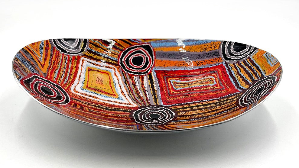 Metal Salad Bowl Artist Mary Napangardi-Brown