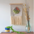Boho Wall Macrame Blue Grey with Fringe