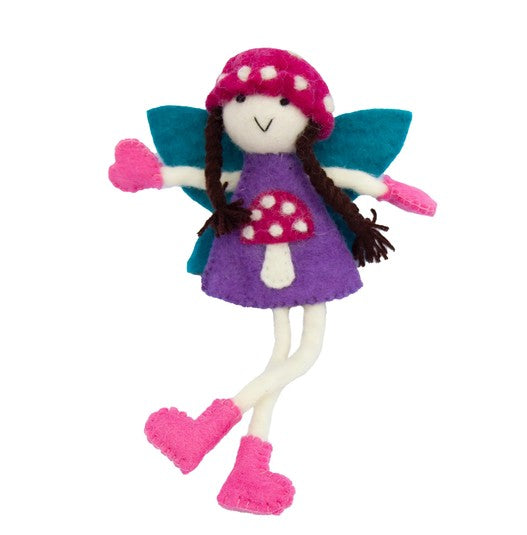 Mushroom Bonnet Tooth Fairy Doll Brunette