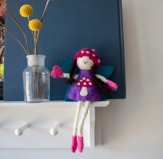 Mushroom Bonnet Tooth Fairy Doll Brunette