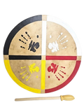 Native American Cherokee Buffalo Hide Drum - Healing Hands
