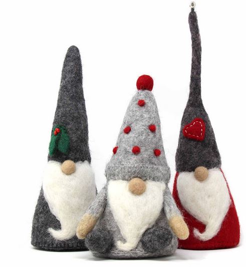 Woodland Christmas Gnomes Set of 3