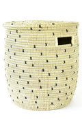 Senegal Large Natural and Black Hamper Basket with Lid