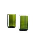 Set of 2 Recycled Green Drinking Glasses - Tall