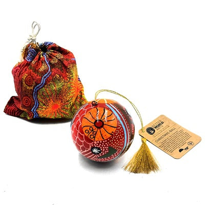 Aboriginal Art Christmas Ball Ornament Damien's Country