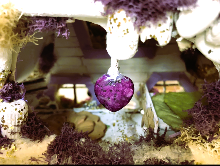 Fairy House Gold Leaf Winter Cottage