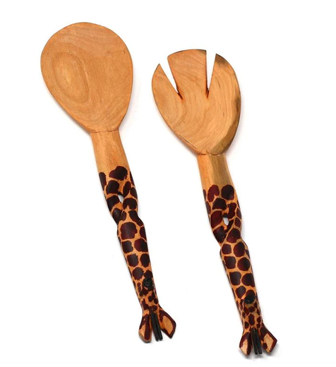 Twisted Giraffe Salad Server Set