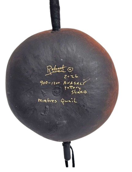 Gourd Made Musical Rattle with Painted Quail and Dragonflies