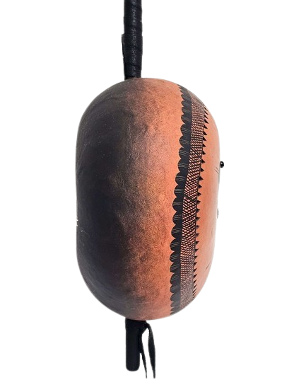 Gourd Made Musical Rattle with Painted Rabbit
