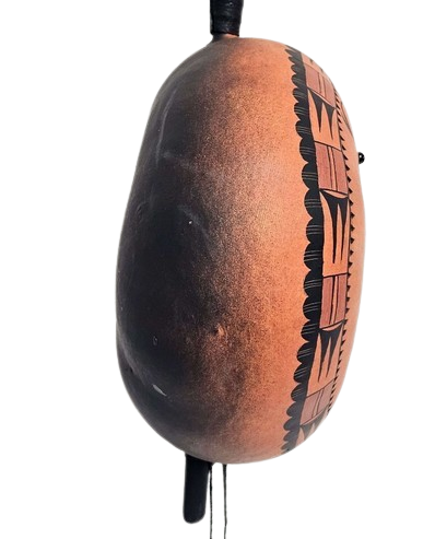 Gourd Made Musical Rattle with Painted Antelope