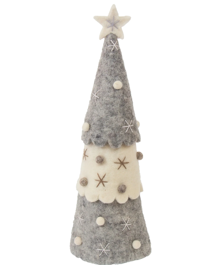 Embellished Christmas Tree Set of 3 (Grey)