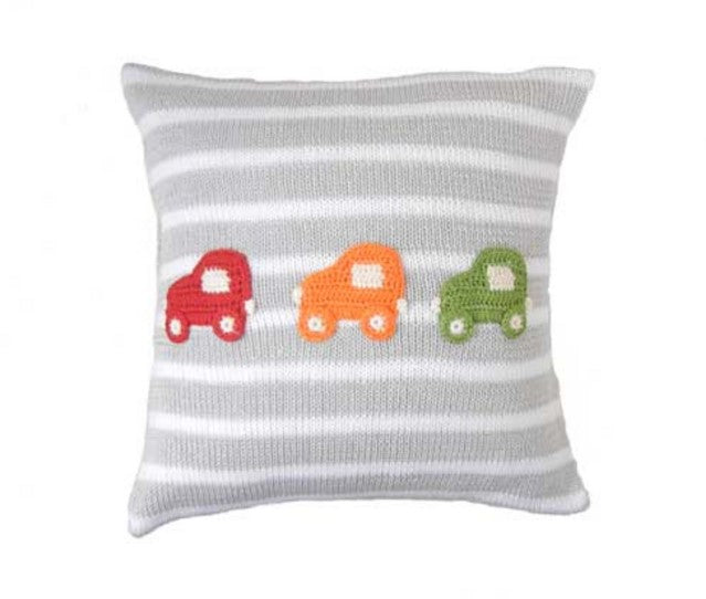 Parade of Cars Decorative Pillow 10"