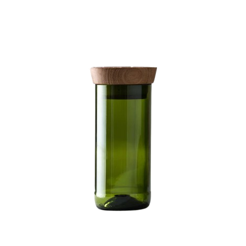 Upcycled Hiliki Green Glass Storage Jar