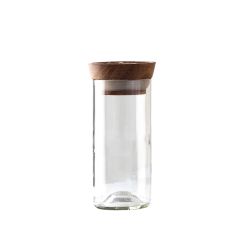 Upcycled Hiliki Clear Glass Storage Jar