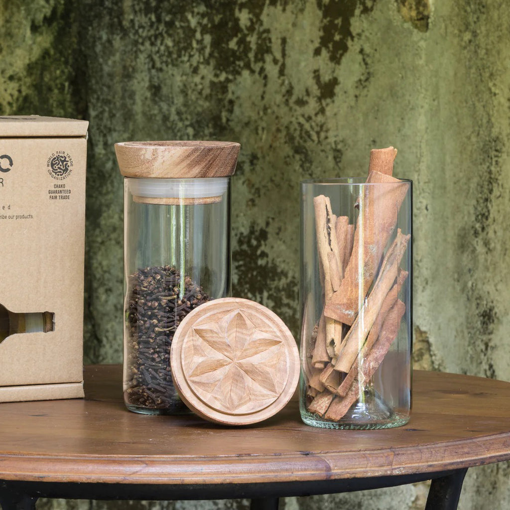 Upcycled Hiliki Clear Glass Storage Jar