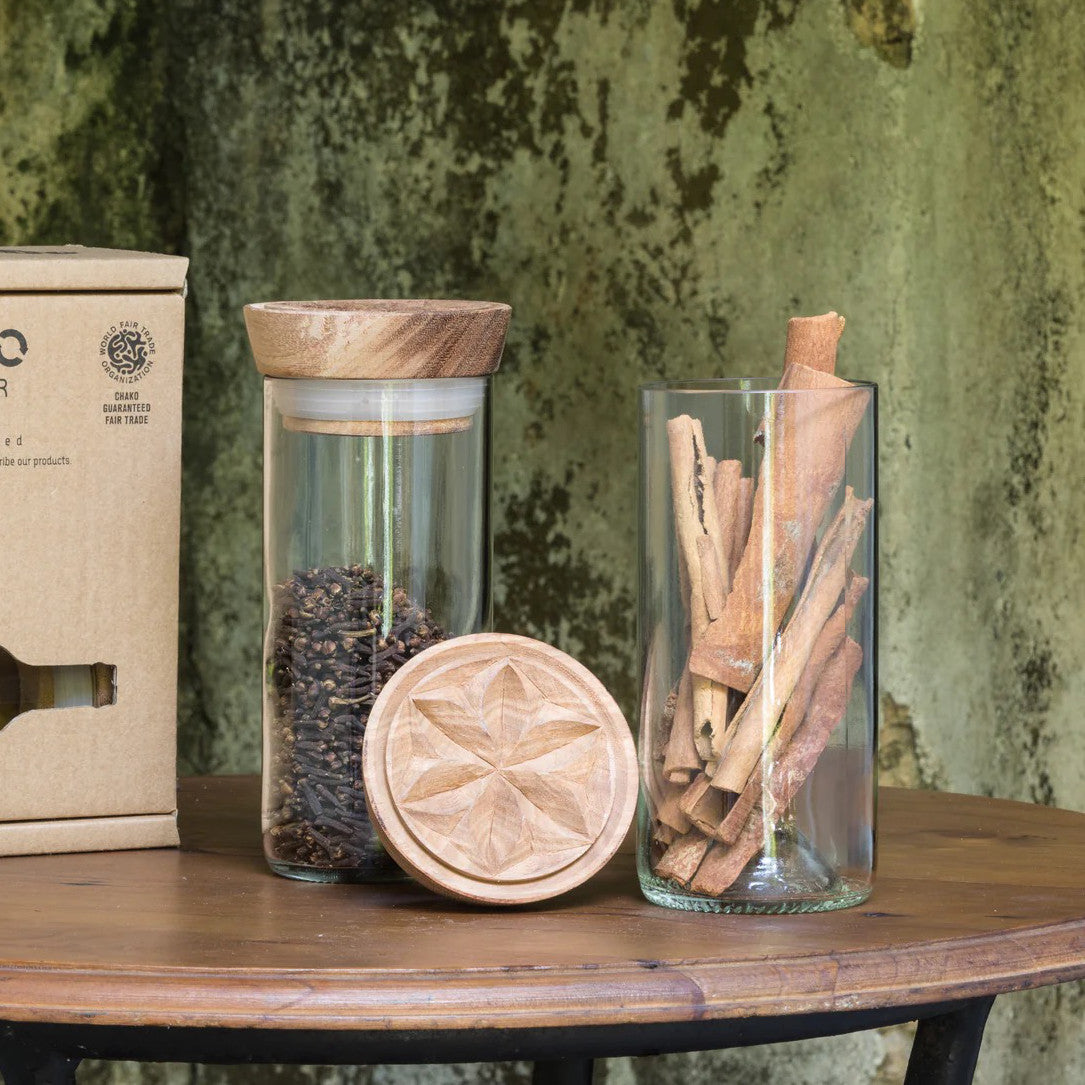 Upcycled Hiliki Clear Glass Storage Jar