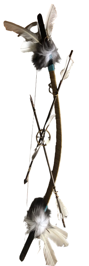 Native American Made Bow with Crossed Arrow