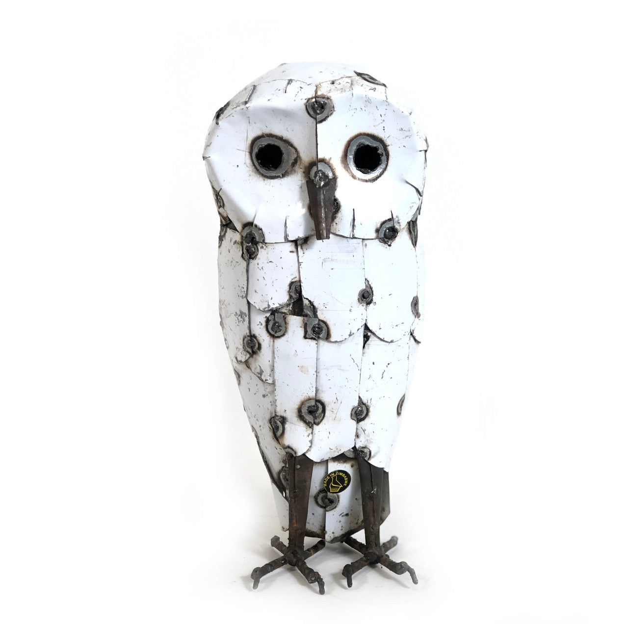 Recycled Metal Snowy Owl