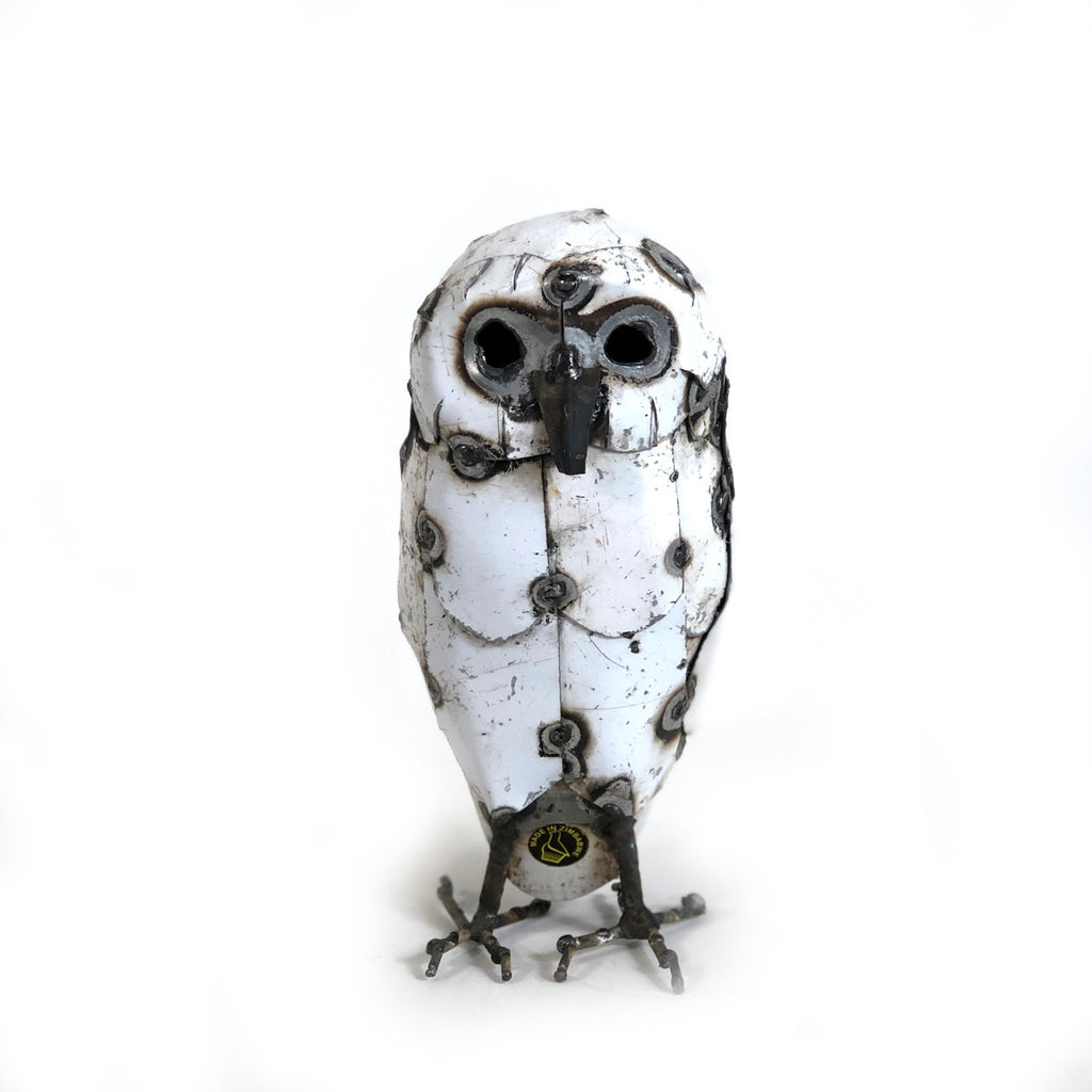 Recycled Metal Snowy Owl