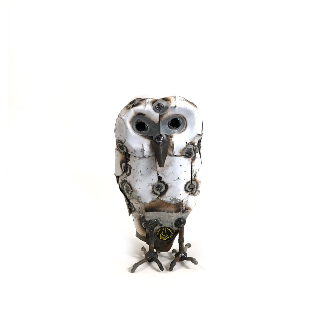 Recycled Metal Snowy Owl