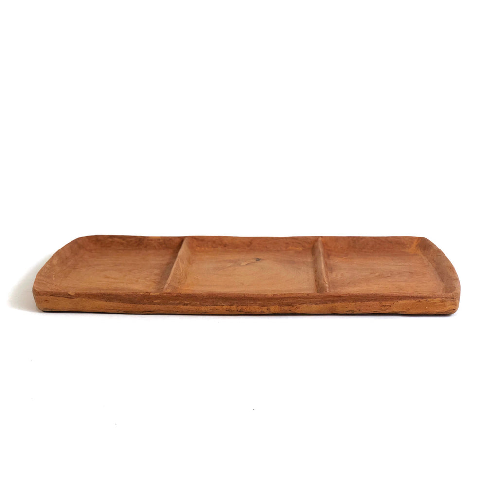 Three Part Wooden Serving Platter