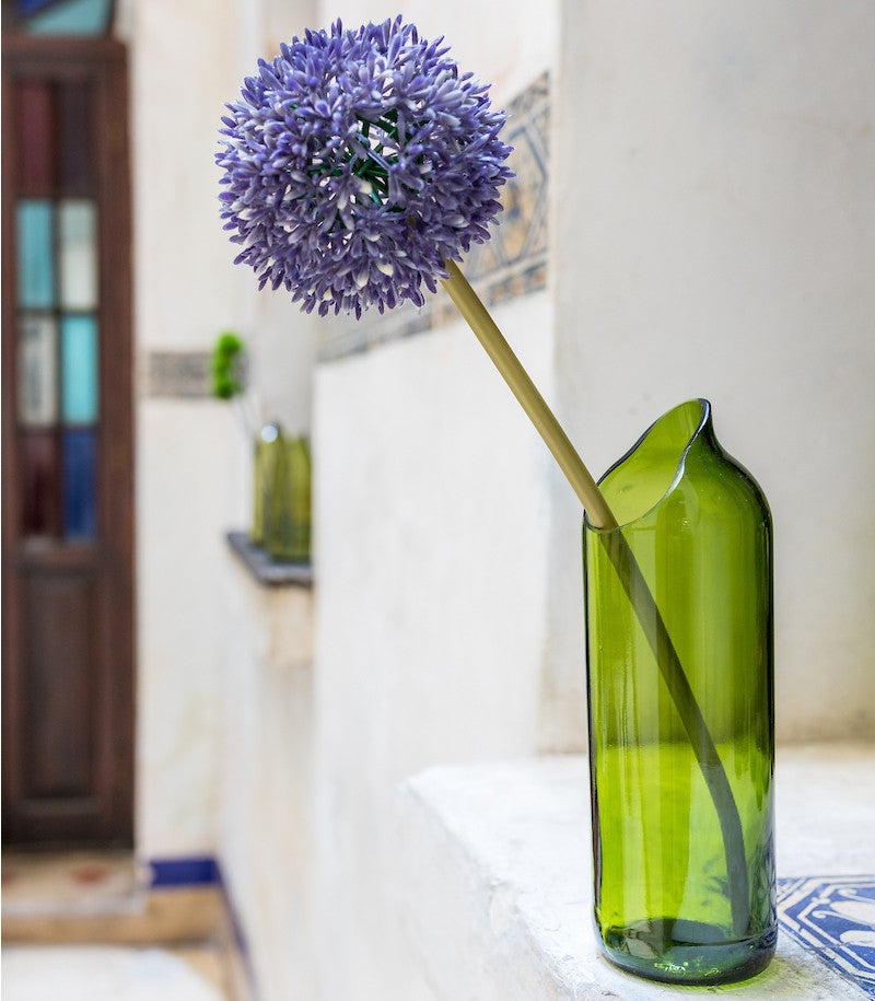 Upcycled Green Glass Vase