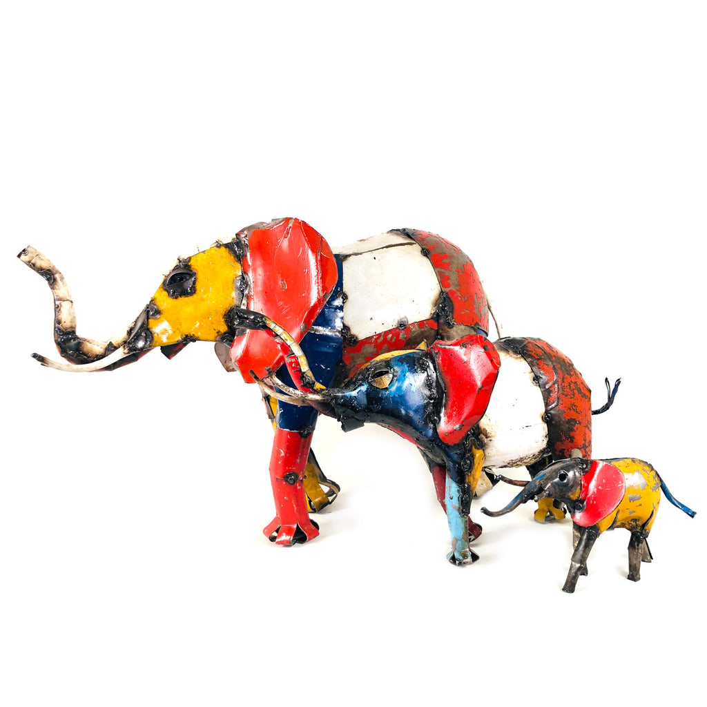 Mosaic Recycled Metal Elephant
