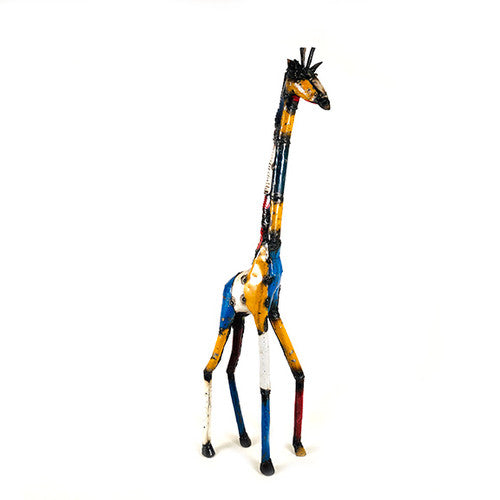 Mosaic Recycled Metal Standing Giraffe