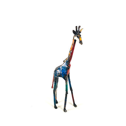 Mosaic Recycled Metal Standing Giraffe