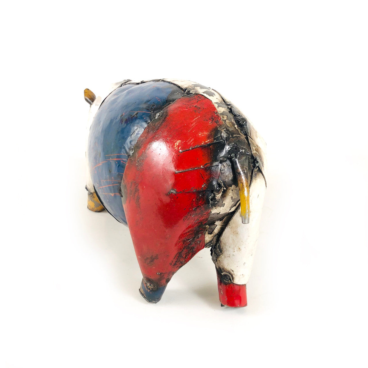 Mosaic Recycled Metal Hippo