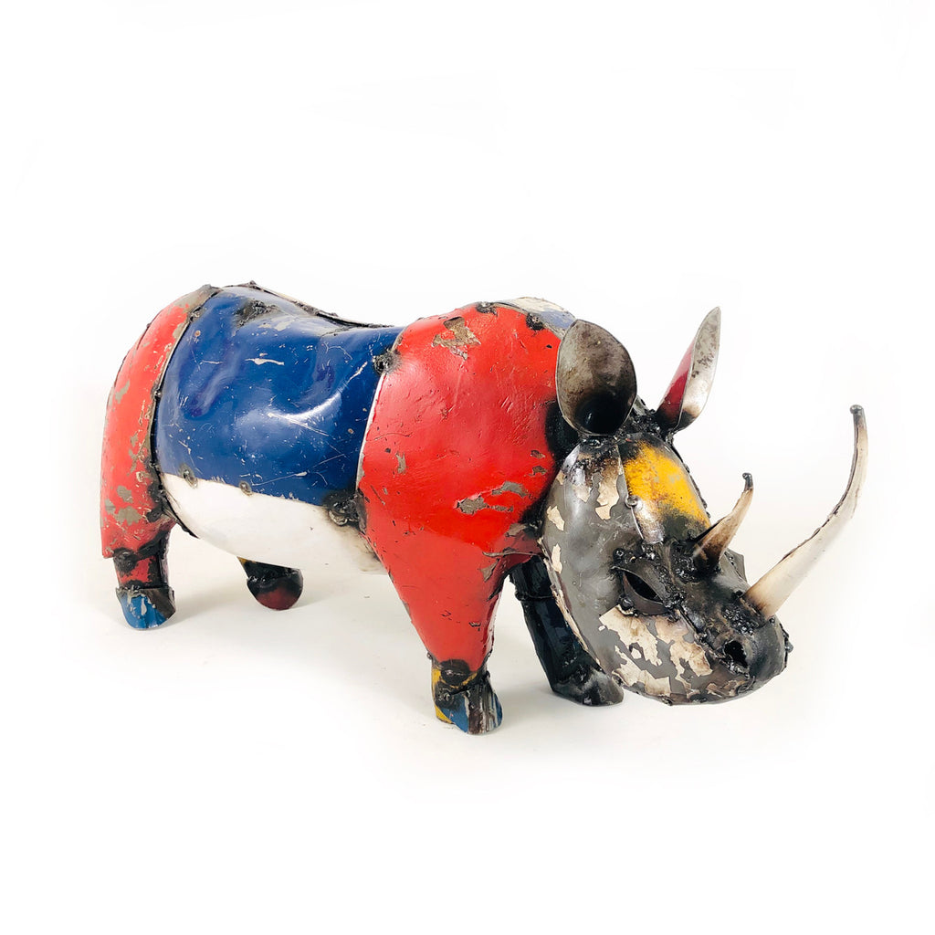Mosaic Recycled Metal Wild Rhino